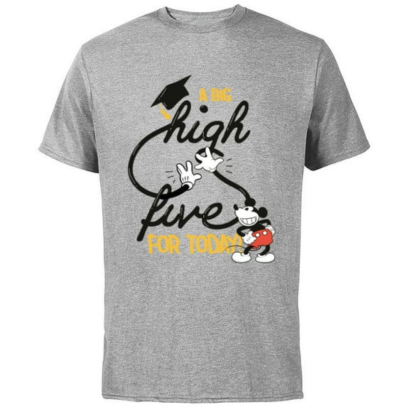 Disney Mickey Mouse A Big High Five for Today Graduation - Short Sleeve Cotton T-Shirt for Adults - Customized-Athletic Heather