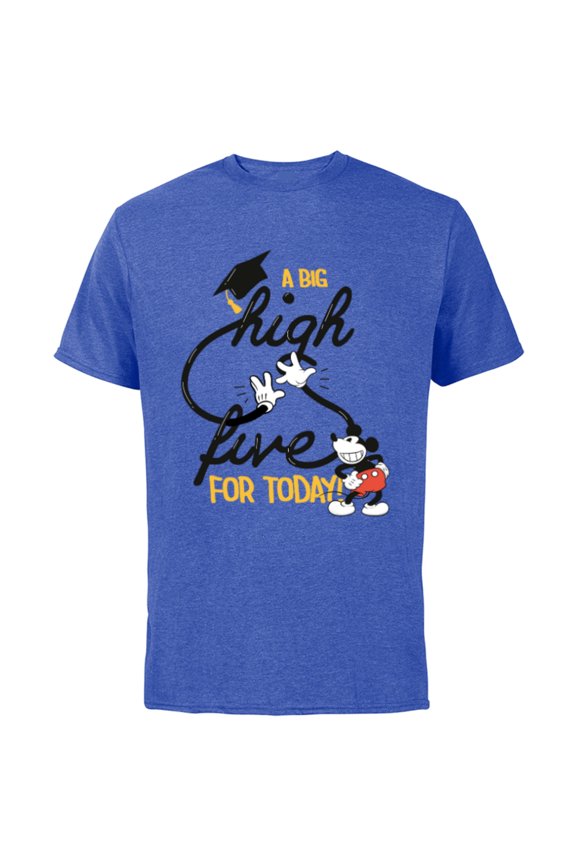 Mickey Mouse A Big High Five for Today Graduation - Short Sleeve Cotton T-Shirt for Adults - Customized-Royal Heather