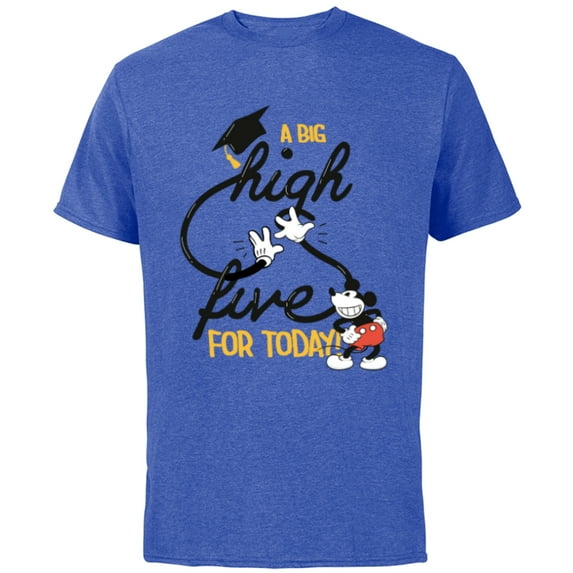 Disney Mickey Mouse A Big High Five for Today Graduation - Short Sleeve Cotton T-Shirt for Adults - Customized-Royal Heather