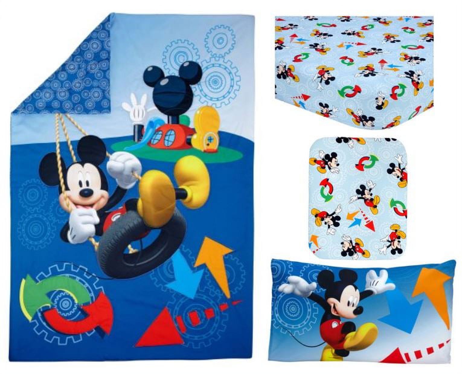 Disney Mickey Mouse Adventure Day 4-Piece Toddler Bedding Set - image 1 of 8