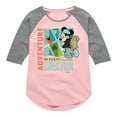 thumbnail image 1 of Disney - Mickey Mouse - Adventure In Every Direction - Toddler & Youth Girls Raglan Graphic T-Shirt, 1 of 4