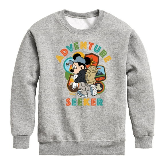 Disney - Mickey Mouse - Adventure Seeker - Hike - Youth Crewneck Fleece Sweatshirt