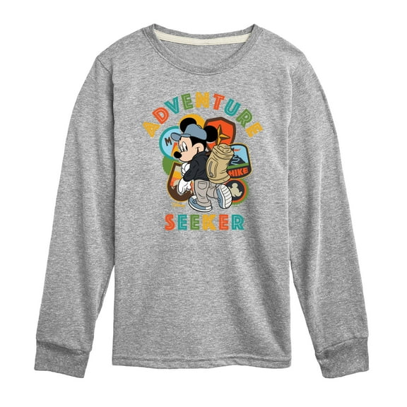 Disney - Mickey Mouse - Adventure Seeker - Hike - Youth Long Sleeve Graphic T-Shirt