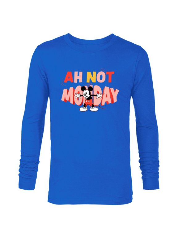 Mickey Mouse Ah Not Monday - Long Sleeve T-Shirt for Men - Customized-Navy