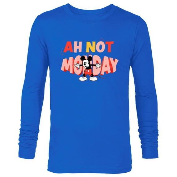 Disney Mickey Mouse Ah Not Monday - Long Sleeve T-Shirt for Men - Customized-Navy