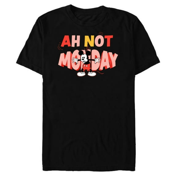 Disney Mickey Mouse Ah Not Monday - Short Sleeve Blended T-Shirt for Adults - Customized-Black
