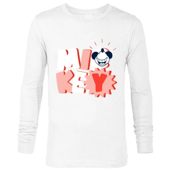 Disney Mickey Mouse All Smiles - Long Sleeve T-Shirt for Men - Customized-White