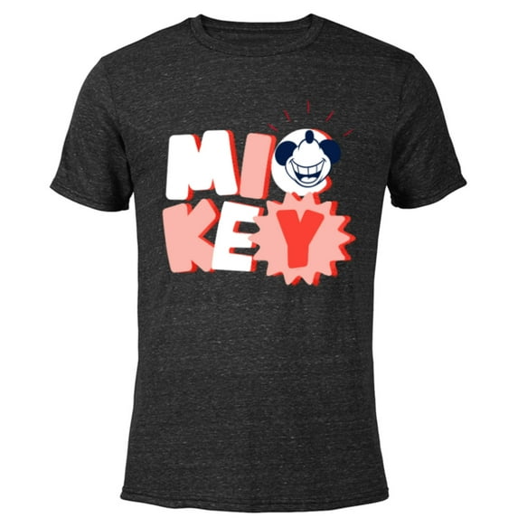 Disney Mickey Mouse All Smiles - Short Sleeve Blended T-Shirt for Adults - Customized-Black