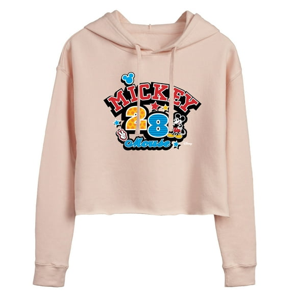 Disney - Mickey Mouse - All Star on Mickey's Team - Juniors Cropped Pullover Hoodie