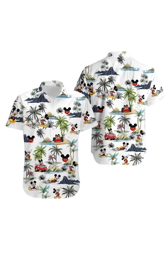 Disney Mickey Mouse Aloha Hawaiian Shirt,Summer Vacation Tee