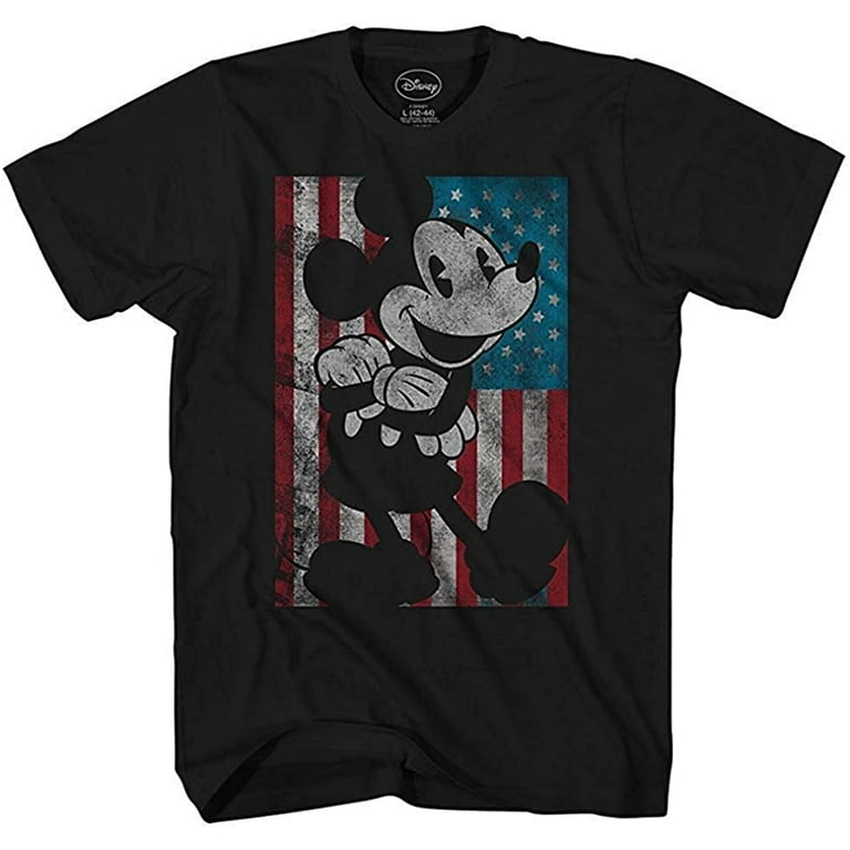Disney Mickey Mouse American Flag Classic Vintage Retro Distressed America Patriotic Graphic Men s Adult T Shirt Tee