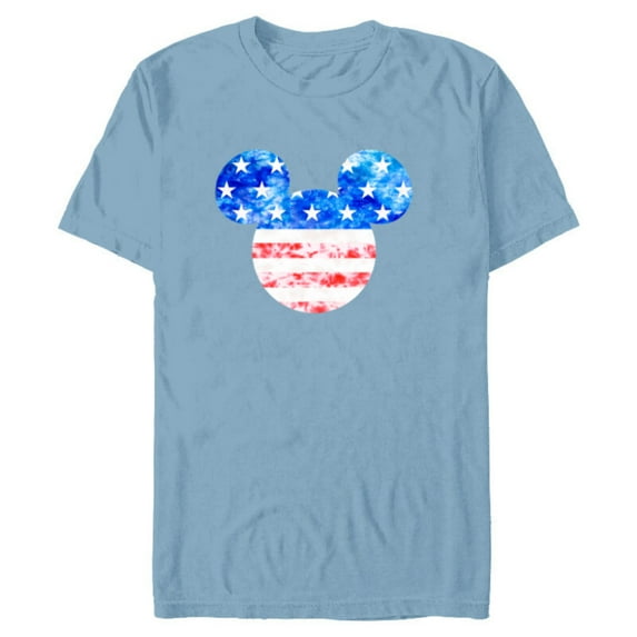 Disney Mickey Mouse American Flag Tie Dye - Short Sleeve Blended T-Shirt for Adults - Customized-Ocean Blue