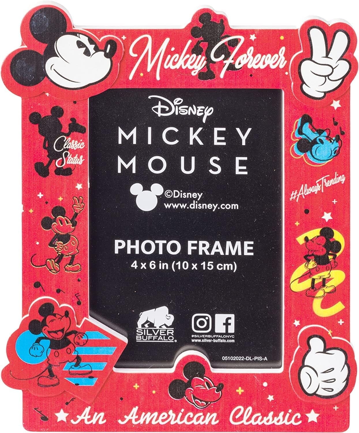 Disney Mickey Mouse Classic Resin Photo Frame, 4x6 Inches