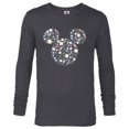 thumbnail image 1 of Disney Mickey Mouse April Birth Month Birthstone & Flowers - Long Sleeve T-Shirt for Men - Customized-Charcoal Heather, 1 of 5
