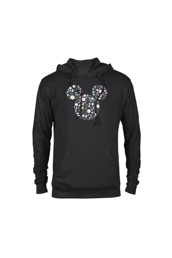 Mickey Mouse April Birth Month Birthstone & Flowers - Pullover Hoodie for Adults - Customized-Black