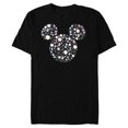 thumbnail image 1 of Disney Mickey Mouse April Birth Month Birthstone & Flowers - Short Sleeve Blended T-Shirt for Adults - Customized-Black, 1 of 5
