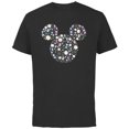 thumbnail image 1 of Disney Mickey Mouse April Birth Month Birthstone & Flowers - Short Sleeve Cotton T-Shirt for Adults - Customized-Black, 1 of 5