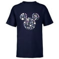 thumbnail image 1 of Disney Mickey Mouse April Birth Month Birthstone & Flowers - Short Sleeve T-Shirt for Kids - Customized-Navy, 1 of 5