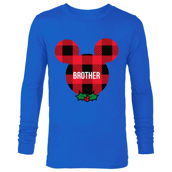Disney Mickey Mouse BROTHER Holiday Family - Long Sleeve T-Shirt for Men - Customized-Navy