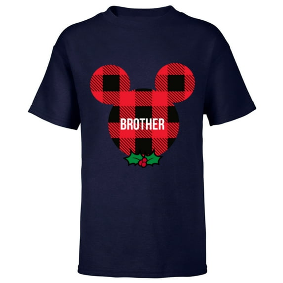 Disney Mickey Mouse BROTHER Holiday Family - Short Sleeve T-Shirt for Kids - Customized-Navy