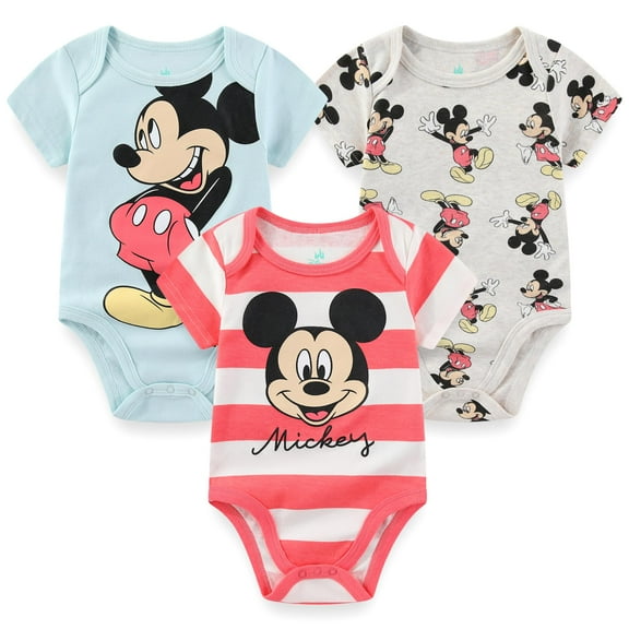 Disney Mickey Mouse Baby Bodysuits (Boys), 3 Pack, Sizes 3M-18M