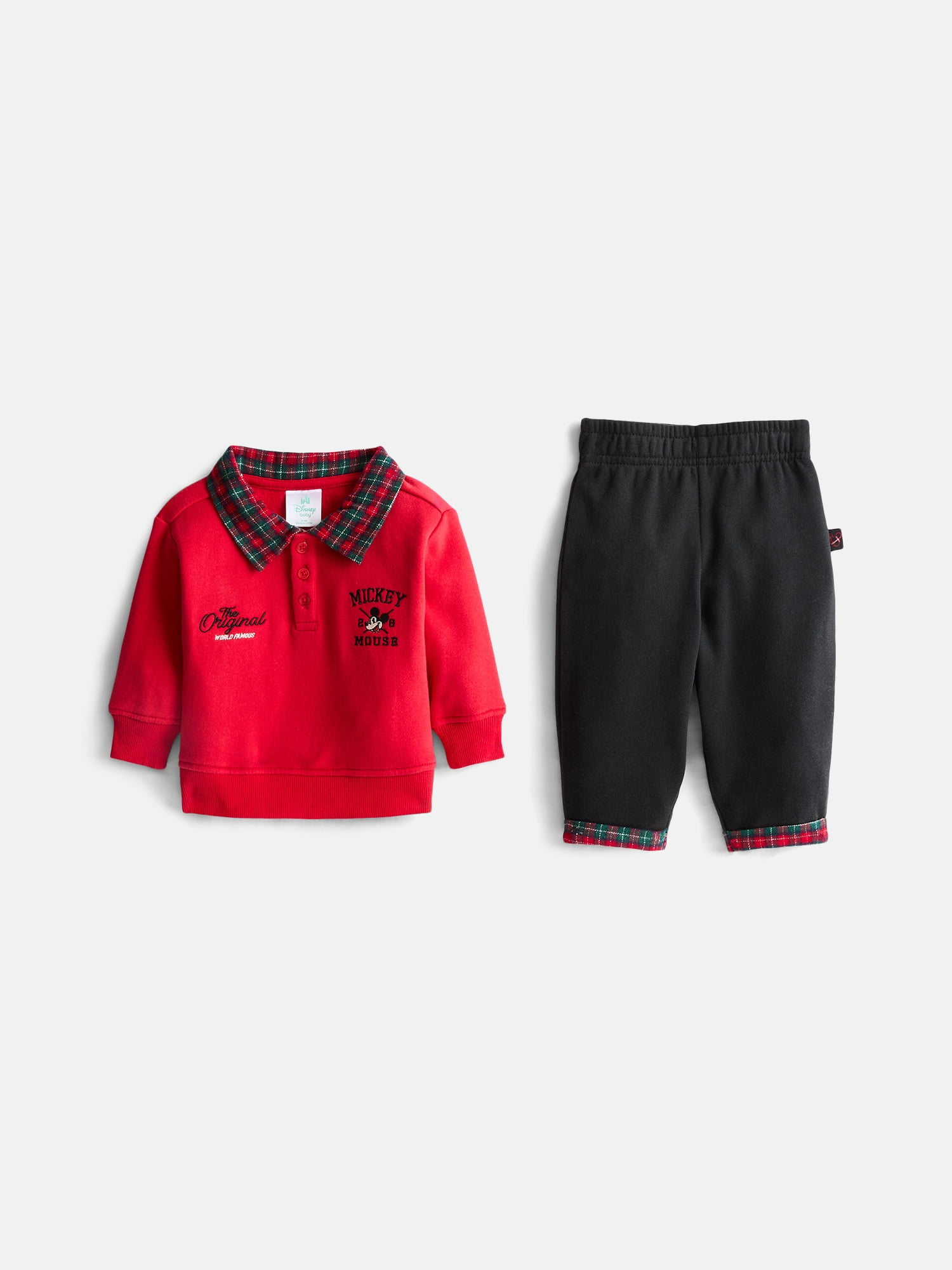 Disney Mickey Mouse Baby Boy Holiday Pullover & Jogger Pant Set, 2-Piece Outfit Set, Sizes 0-24M