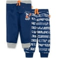 thumbnail image 1 of Disney Mickey Mouse Baby Boys' 2 Pack Fleece Drawstring Jogger Pants, Blue 6-9 Months, 1 of 6