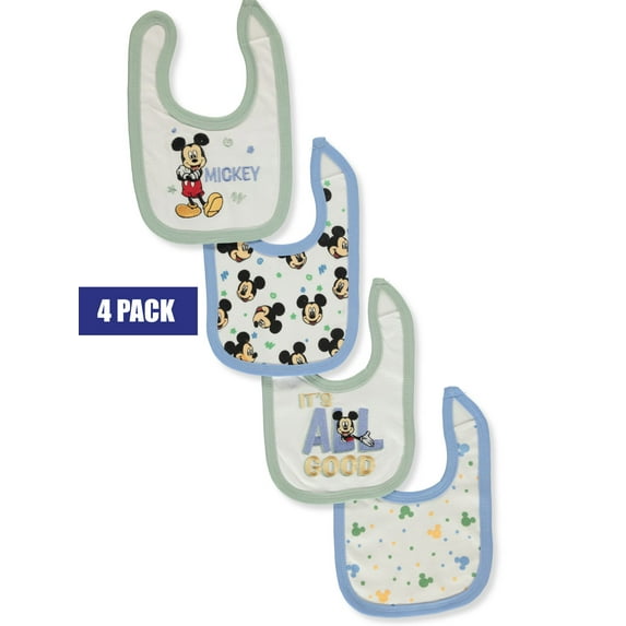 Disney Mickey Mouse Baby Boys' 4-Pack Bibs - multi, one size