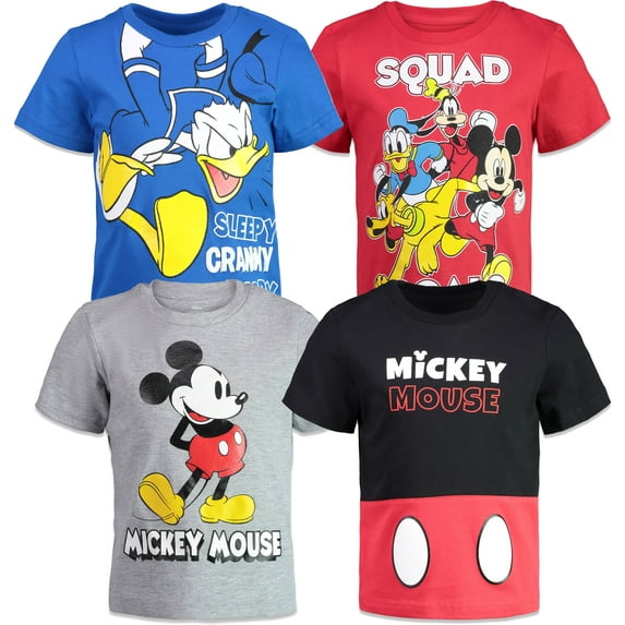 Disney Mickey Mouse Baby Boys 4 Pack T-Shirts Donald Duck Goofy Pluto 12 Months