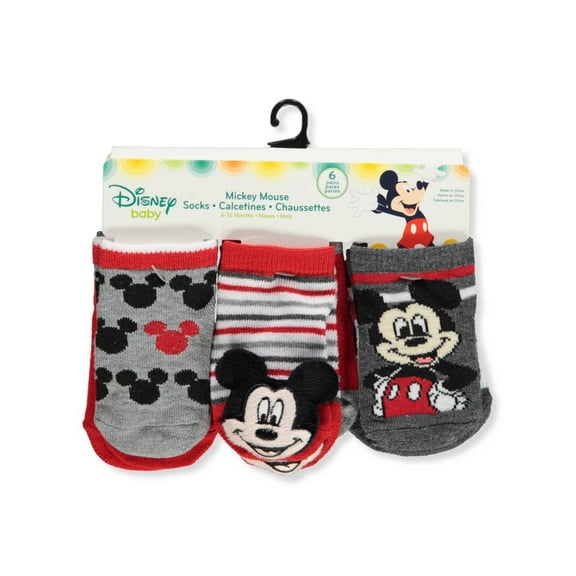 Disney Mickey Mouse Baby Boys' 6-Pack Crew Socks