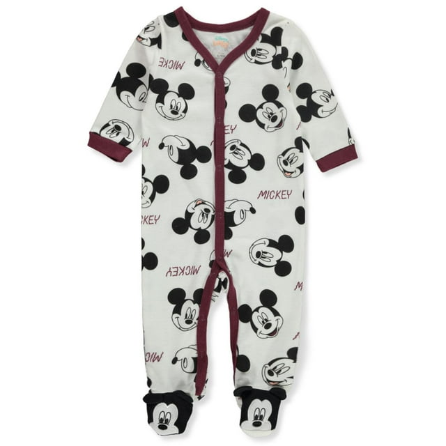 Disney Mickey Mouse Baby Boys' Footed Coveralls black multi, 6 9