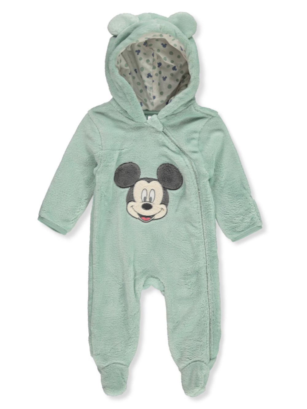 Disney Mickey Mouse Baby Boys' Plush Coveralls Pram Suit Mint, 6 9