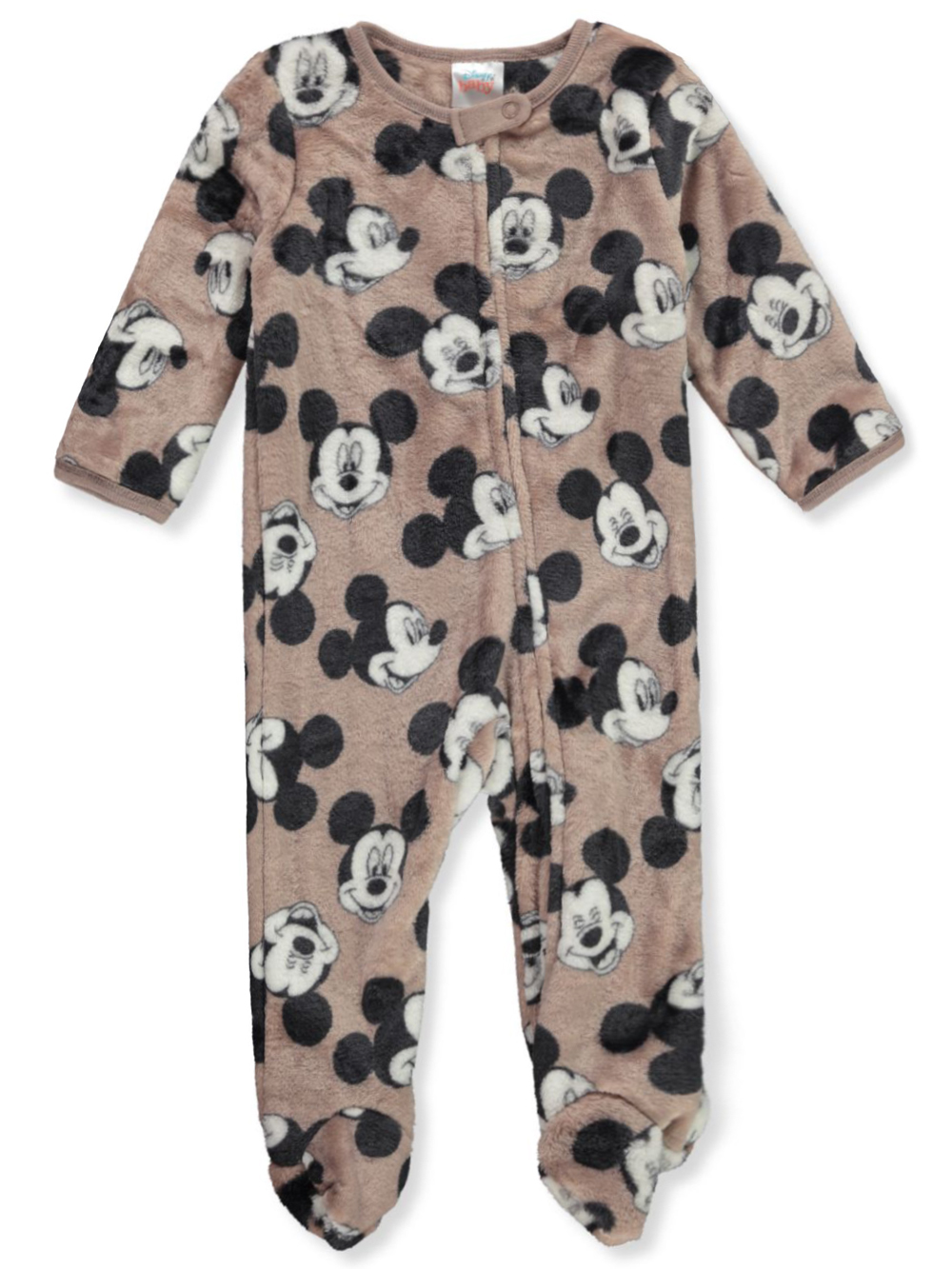 Disney Mickey Mouse Baby Boys' Plush Footed Coveralls brown, 6 9