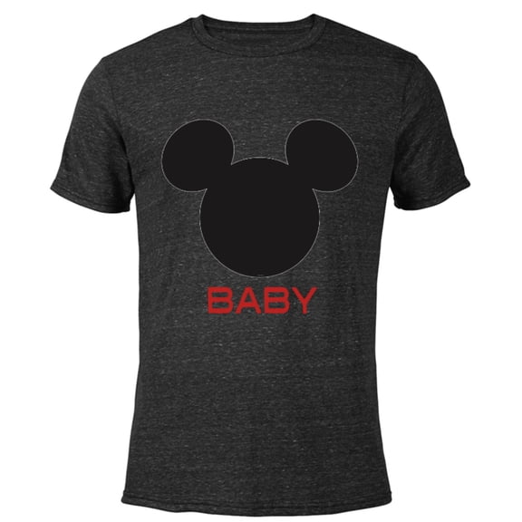 Disney Mickey Mouse Baby Family - Short Sleeve Blended T-Shirt for Adults - Customized-Black