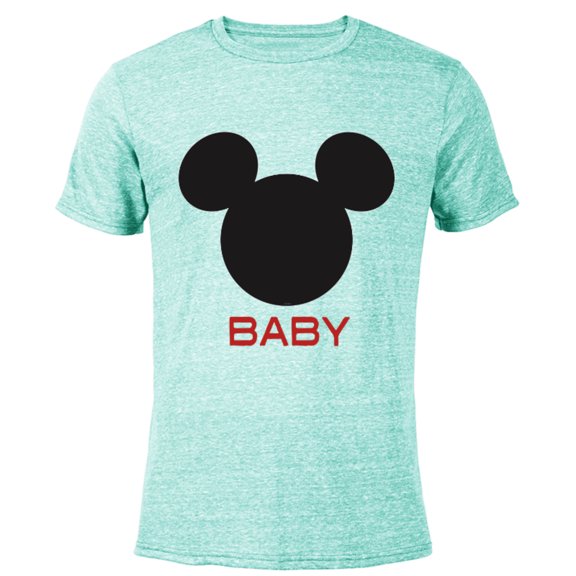 Disney Mickey Mouse Baby Family - Short Sleeve Blended T-Shirt for Adults - Customized-Ocean Blue