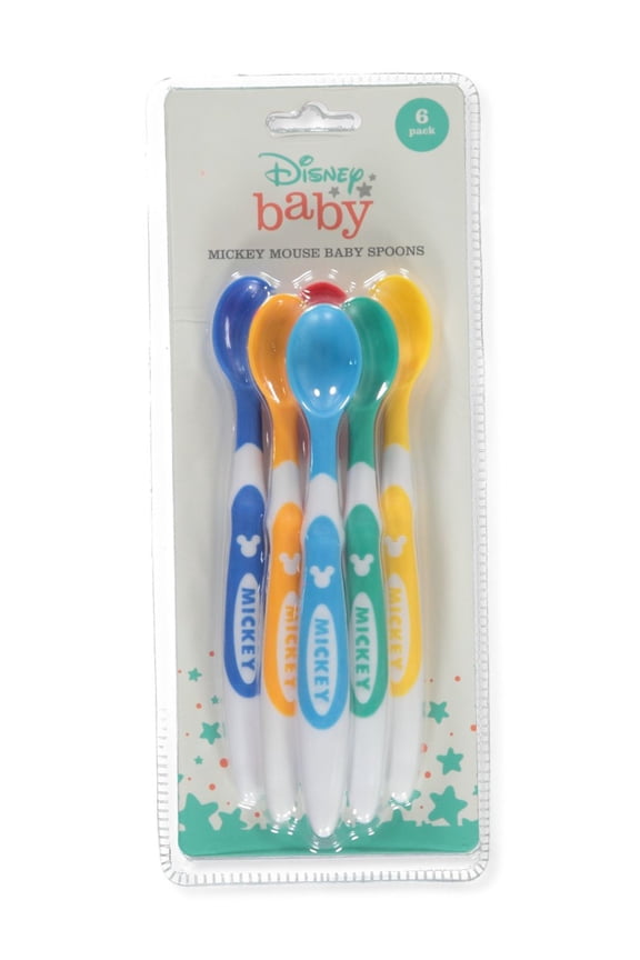 Disney Mickey Mouse Baby Girls' 6-Pack Mickey Mouse Spoon Set - blue/multi, one size
