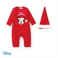 thumbnail image 1 of Disney Mickey Mouse Baby Girls Boys Jumpsuit with Christmas Hat 2Pcs Gifts Set Polarfleece Coveralls Newborn to Infant, 1 of 6
