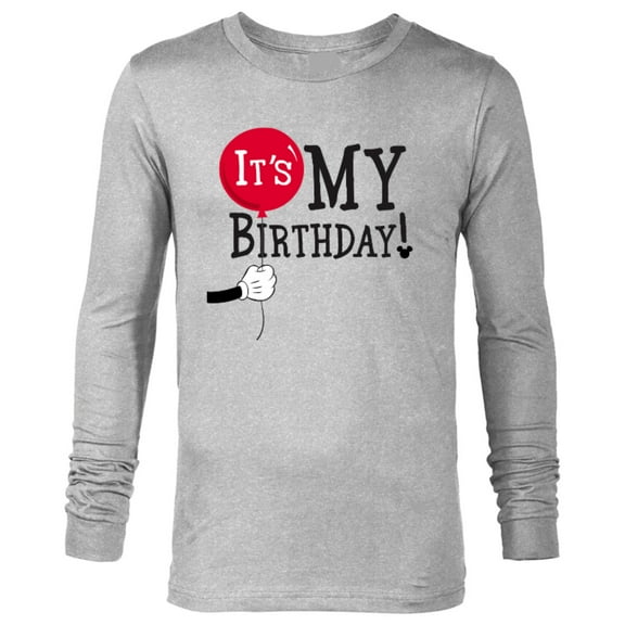 Disney Mickey Mouse Balloon It's My Birthday - Long Sleeve T-Shirt for Men -Customized-Athletic Heather