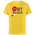 thumbnail image 1 of Disney Mickey Mouse Balloon It's My Birthday - Short Sleeve Cotton T-Shirt for Adults -Customized-Yellow, 1 of 5