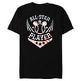 thumbnail image 1 of Disney Mickey Mouse Baseball All-Star Player Sports Tie-Dye - Short Sleeve Blended T-Shirt for Adults - Customized-Black, 1 of 5
