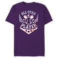thumbnail image 1 of Disney Mickey Mouse Baseball All-Star Player Sports Tie-Dye - Short Sleeve Blended T-Shirt for Adults - Customized-Purple, 1 of 5