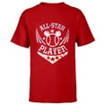 thumbnail image 1 of Disney Mickey Mouse Baseball All-Star Player Sports Tie-Dye - Short Sleeve T-Shirt for Kids - Customized-Red, 1 of 5