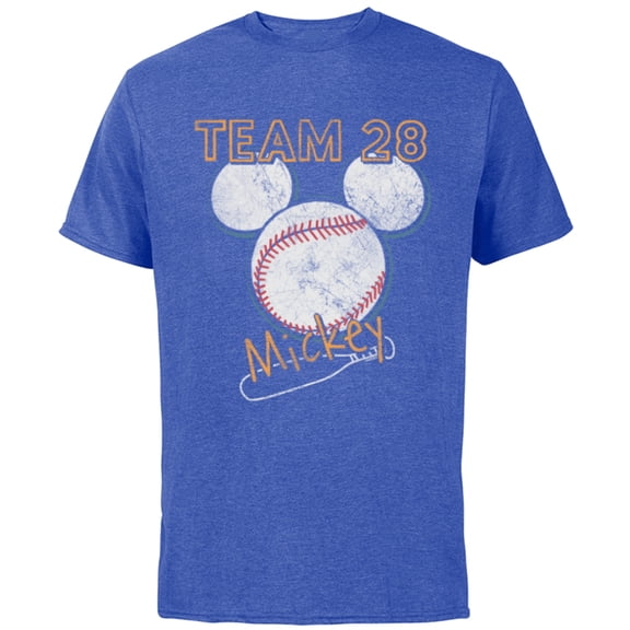 Disney Mickey Mouse Baseball Team 28 Sports Distressed - Short Sleeve Cotton T-Shirt for Adults - Customized-Royal Heather