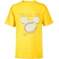 thumbnail image 1 of Disney Mickey Mouse Baseball Team 28 Sports Distressed - Short Sleeve T-Shirt for Kids - Customized-Yellow, 1 of 5