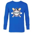 thumbnail image 1 of Disney Mickey Mouse Baseball Team Player Sports 2023 - Long Sleeve T-Shirt for Men - Customized-Navy, 1 of 5