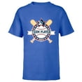 thumbnail image 1 of Disney Mickey Mouse Baseball Team Player Sports 2023 - Short Sleeve T-Shirt for Kids - Customized-Royal, 1 of 5