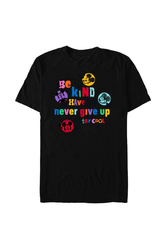 Mickey Mouse Be Kind Have Fun Never Give Up Stay Cool - Short Sleeve Blended T-Shirt for Adults - Customized-Black