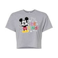 thumbnail image 1 of Disney - Mickey Mouse - Be Kind - Juniors Cropped Cotton Blend T-Shirt, 1 of 5