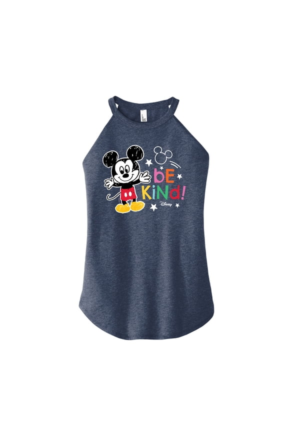 - Mickey Mouse - Be Kind - Juniors High Neck Tank Top