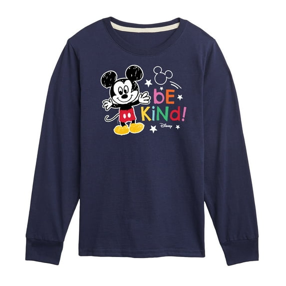Disney - Mickey Mouse - Be Kind - Youth Long Sleeve Graphic T-Shirt